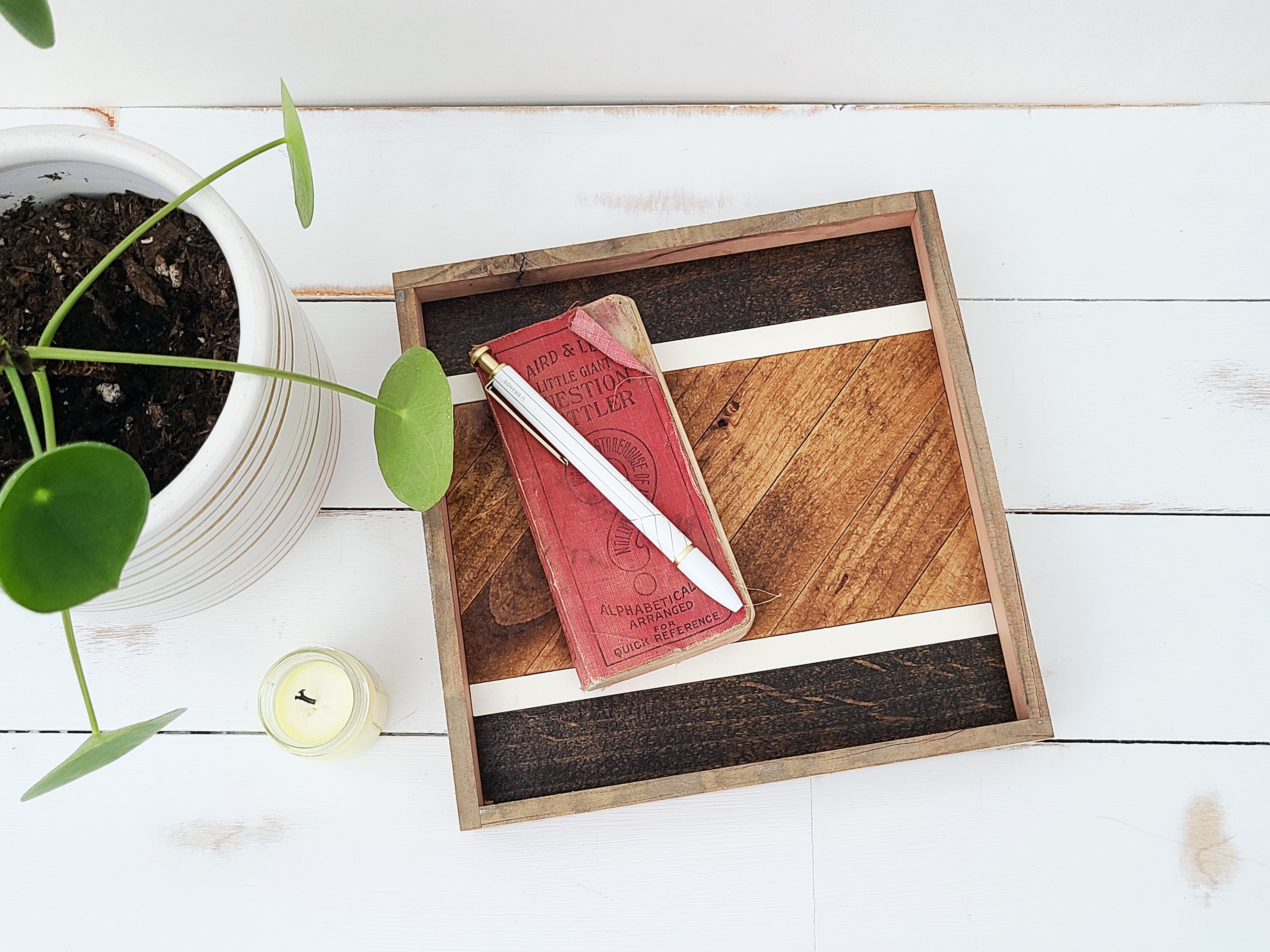 Geometric Square Tray in Natural (Wholesale)