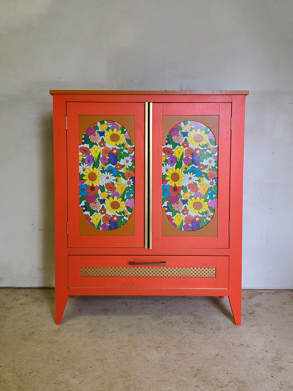 Orange Eclectic Maximalist Cabinet