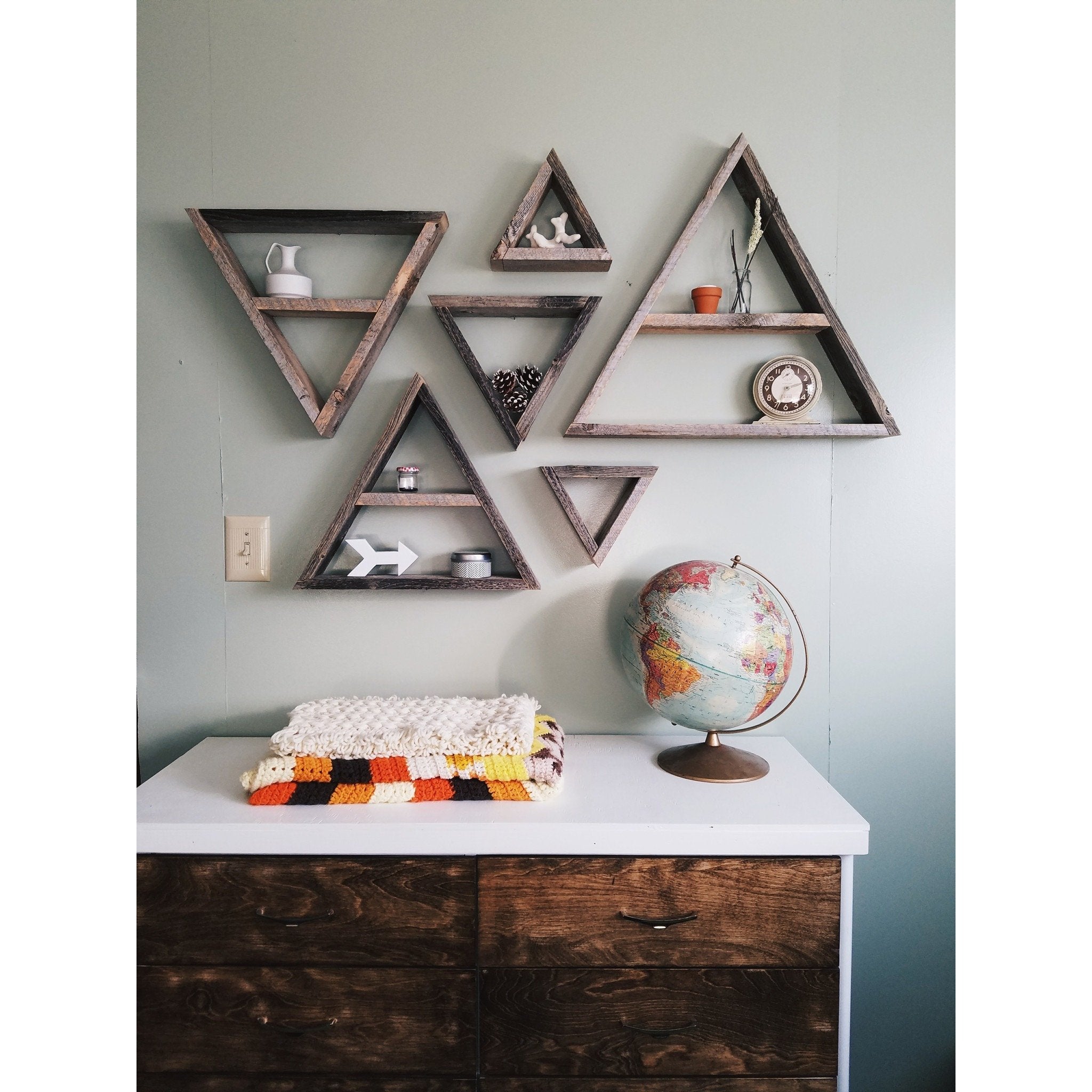 Set of 6 Triangle Shelves
