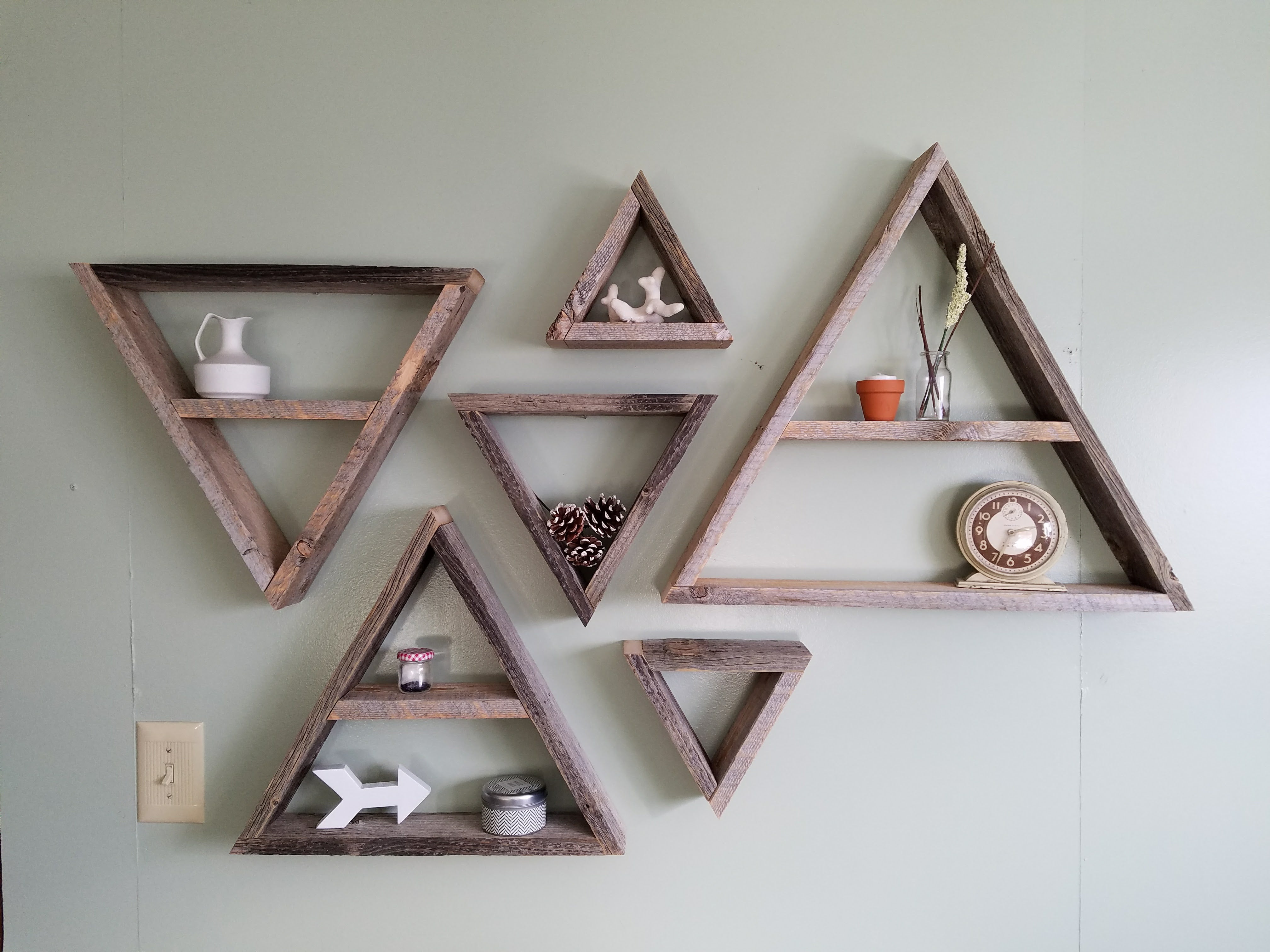 Set of 6 Triangle Shelves
