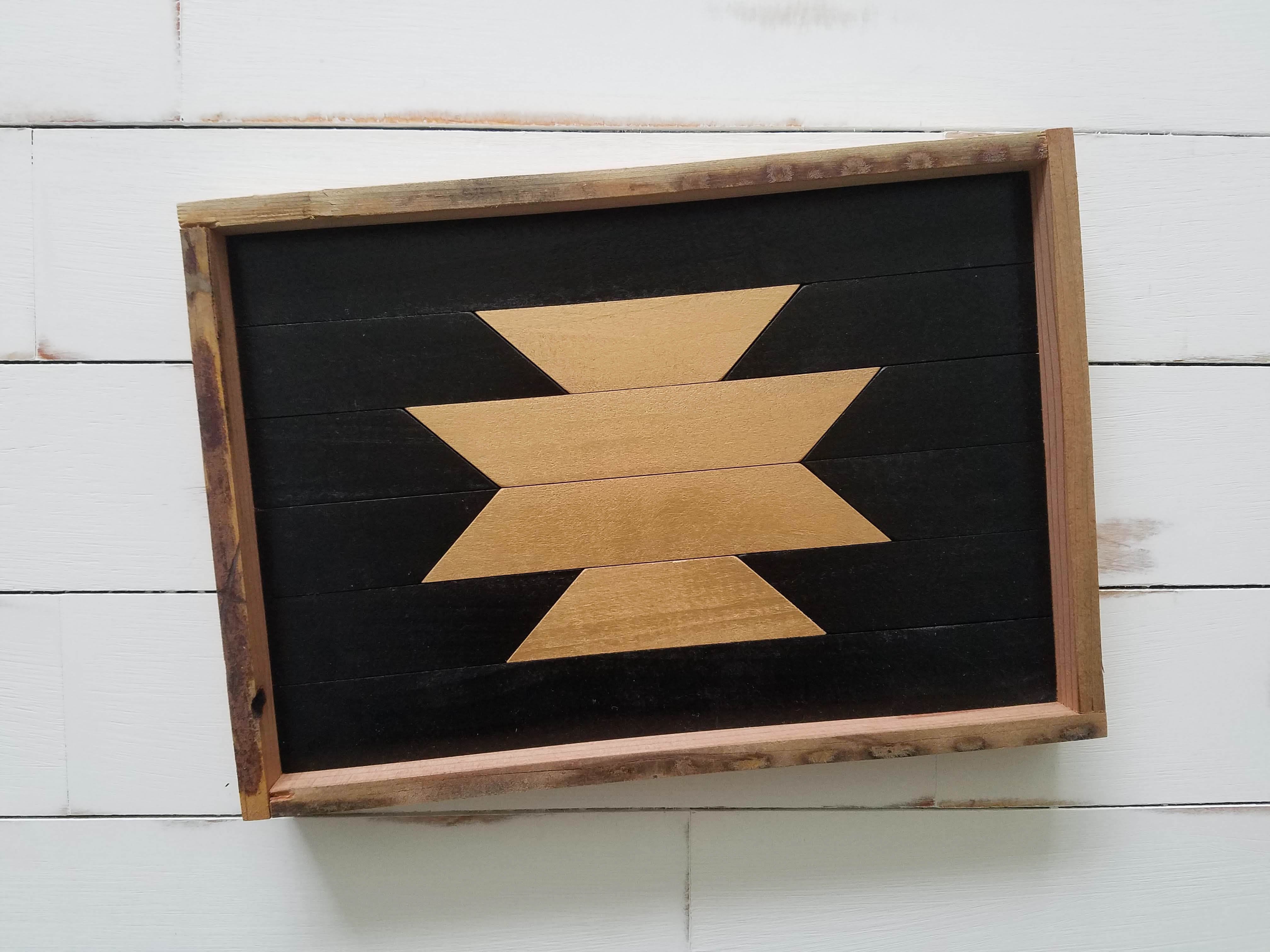 Black and Gold Aztec Tray