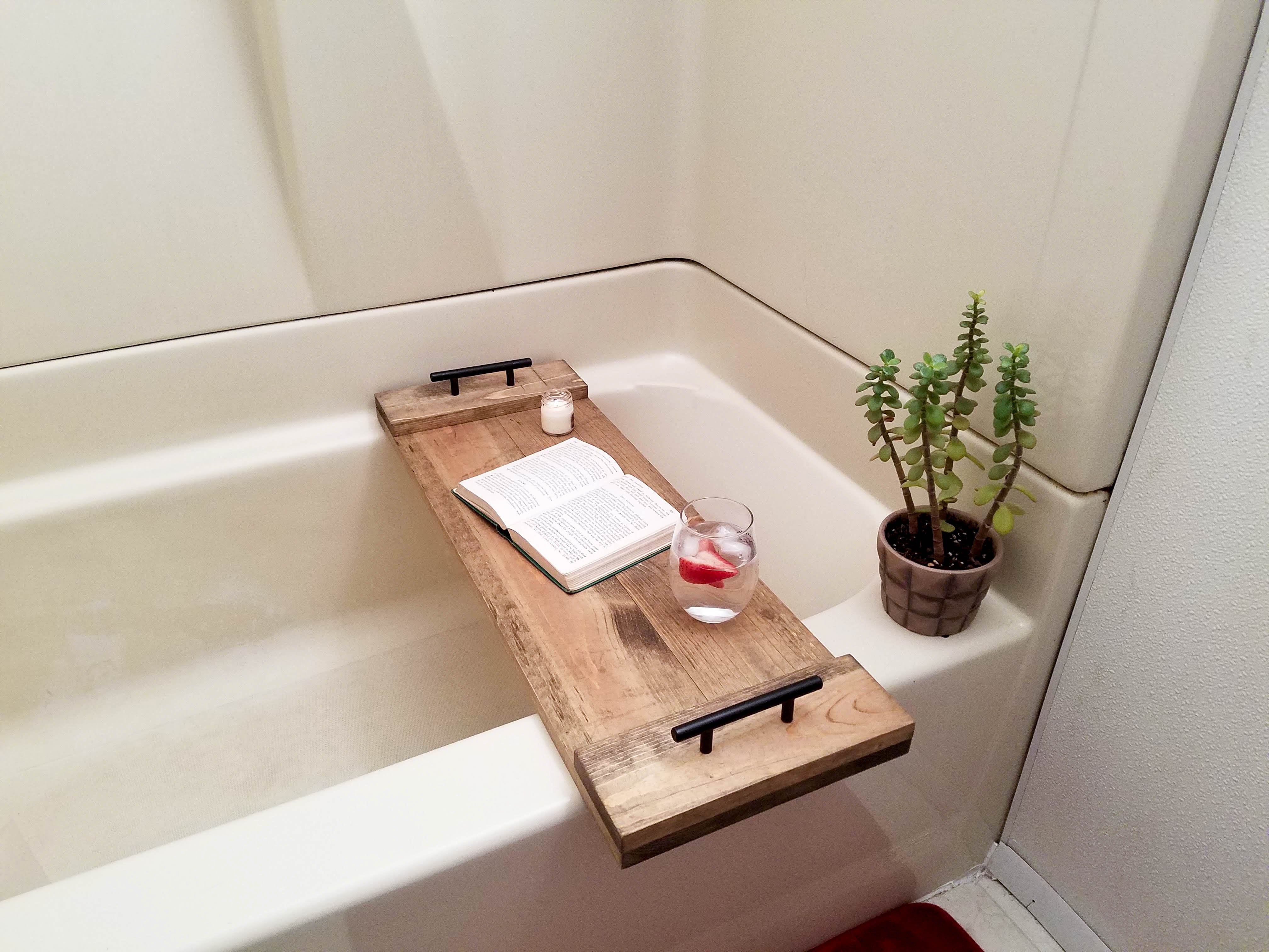 Wooden Bathtub Caddy, Bathtub Tray