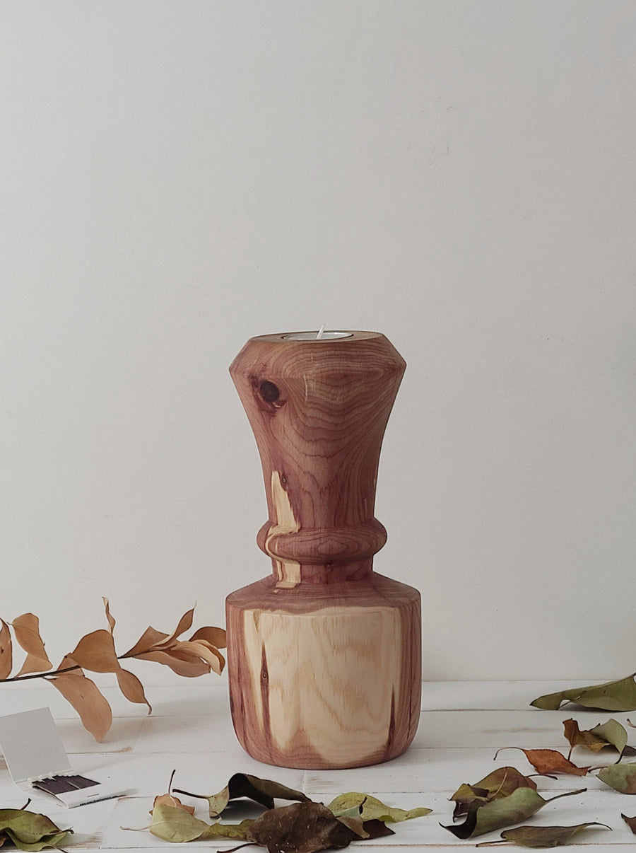 Wood Candlestick