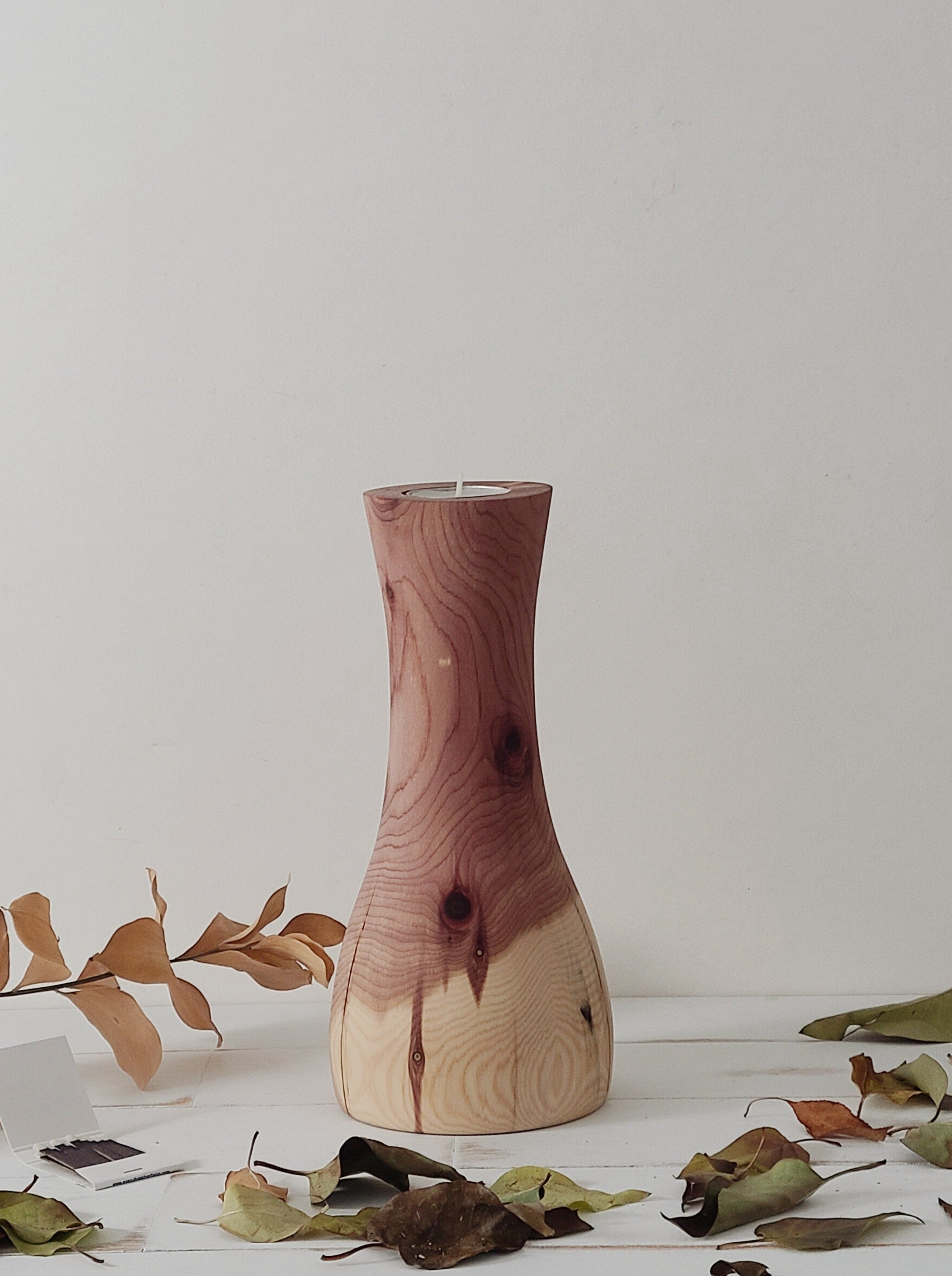 Wood Candlestick