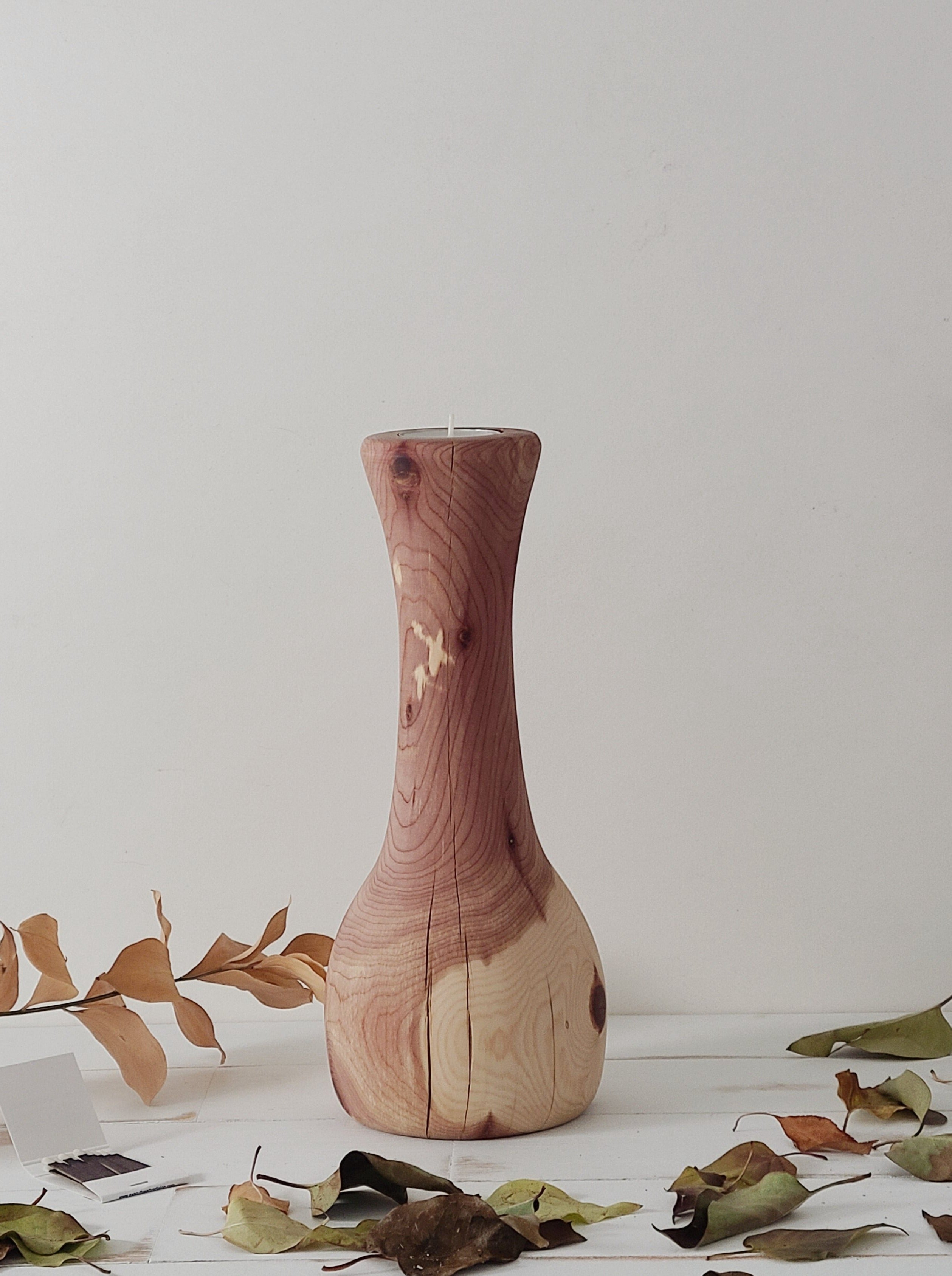 Wood Candlestick