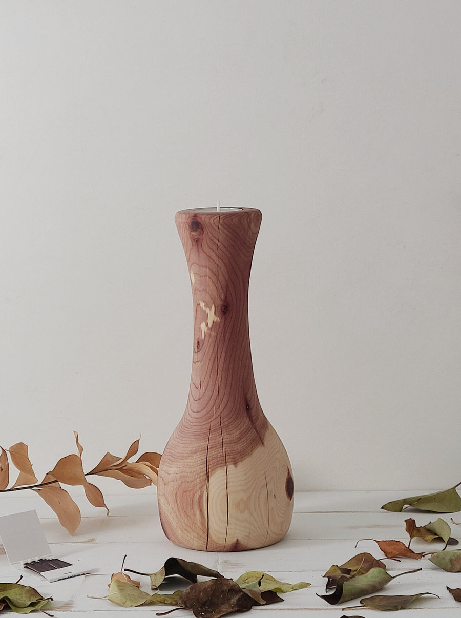 Wood Candlestick