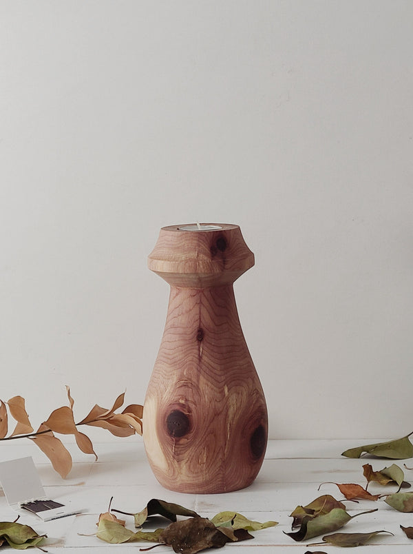 Wood Candlestick