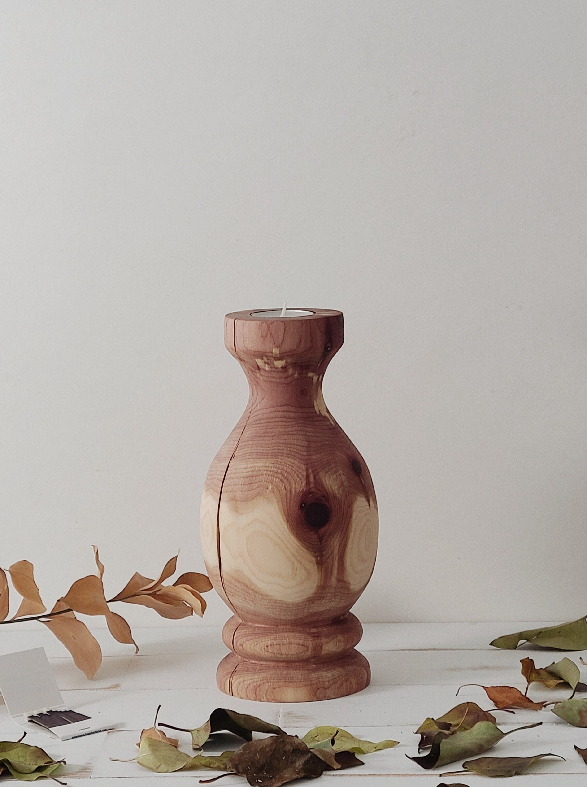 Wood Candlestick