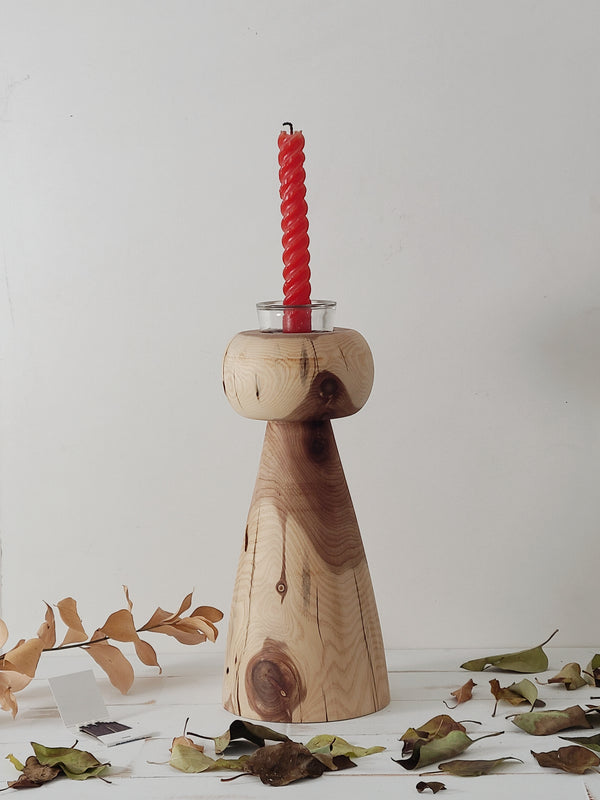 Wood Candlestick