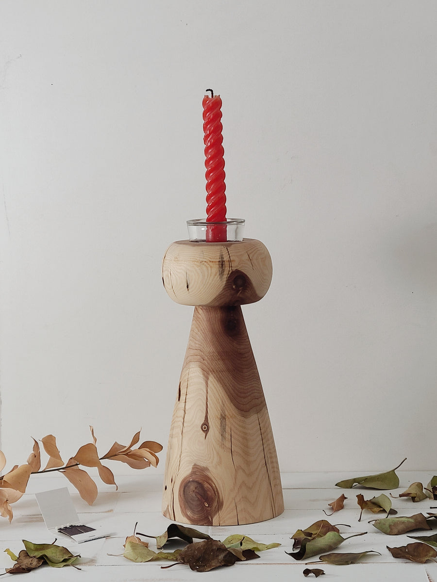 Wood Candlestick