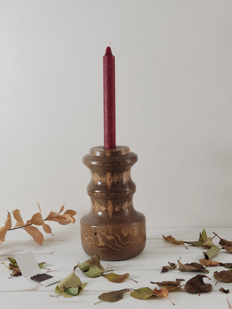 Wood Candlestick