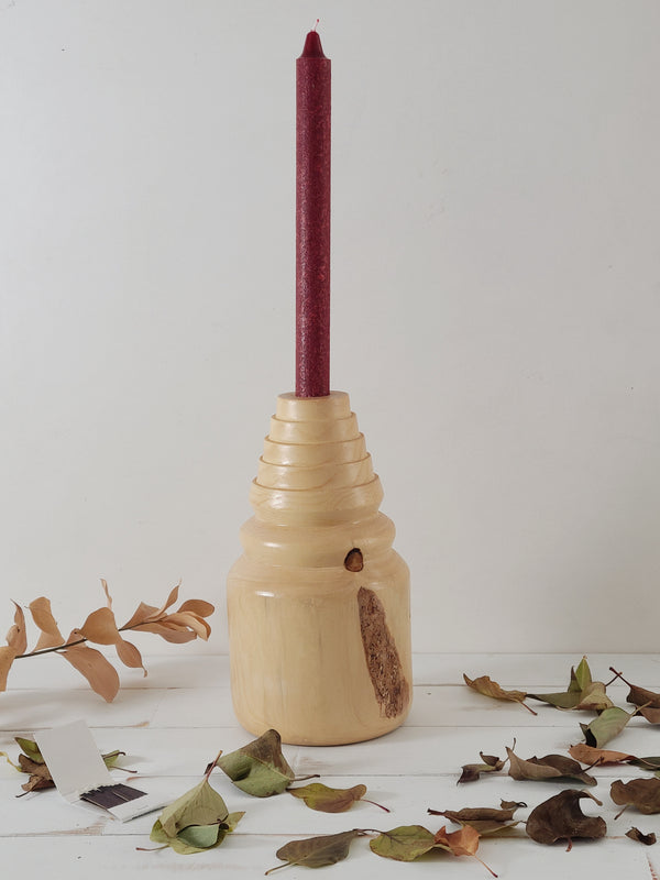 Wood Candlestick