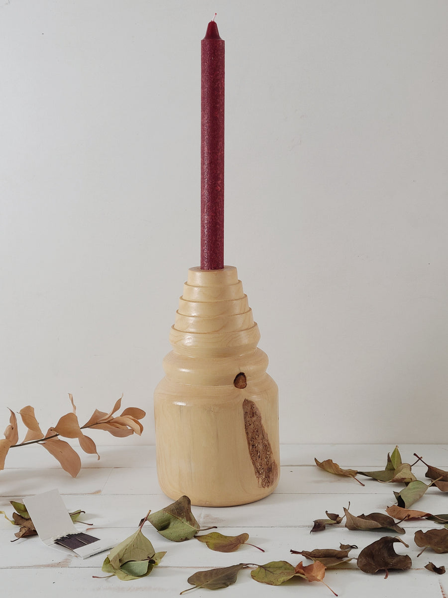 Wood Candlestick