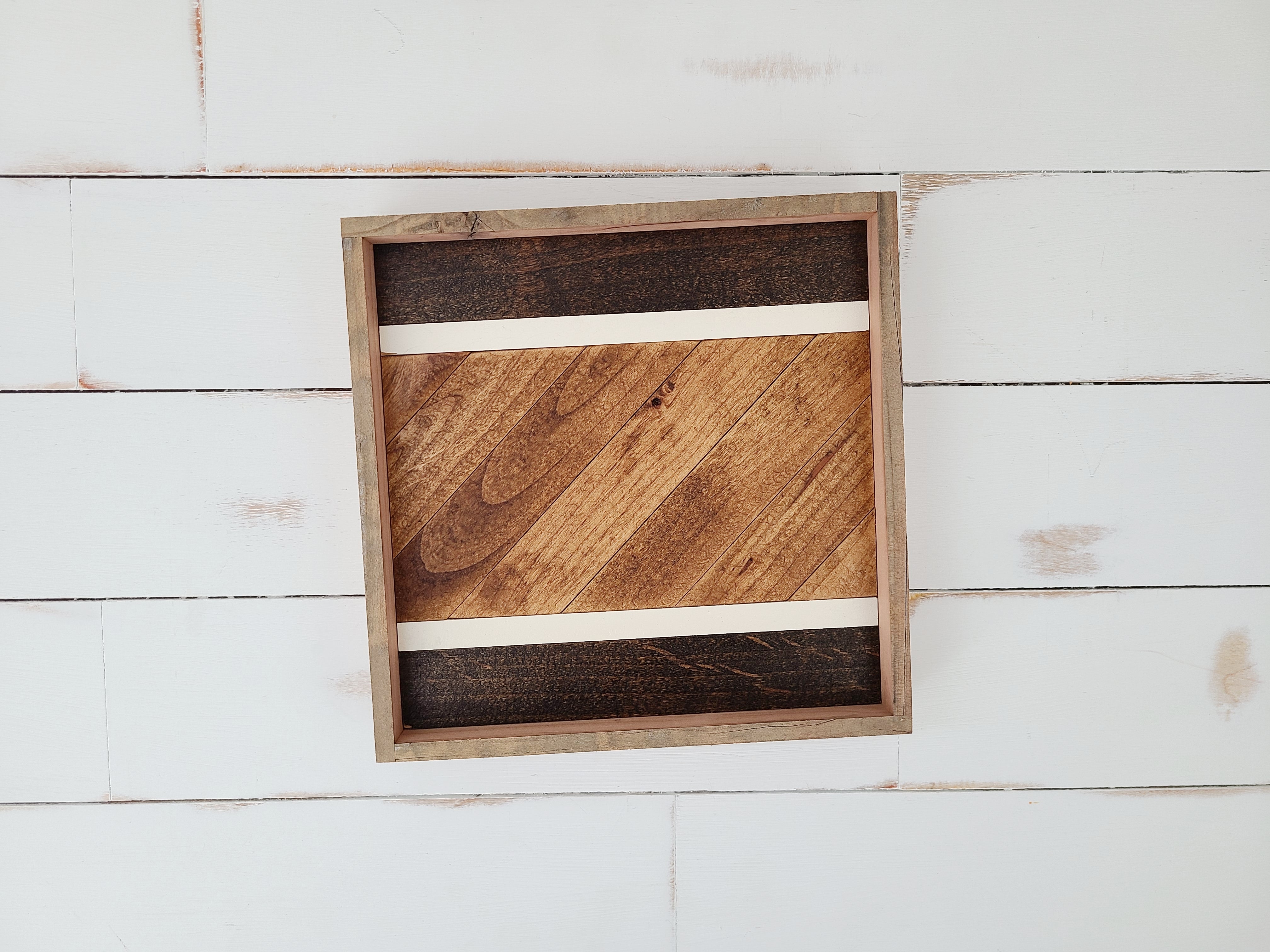 Geometric Square Tray in Natural