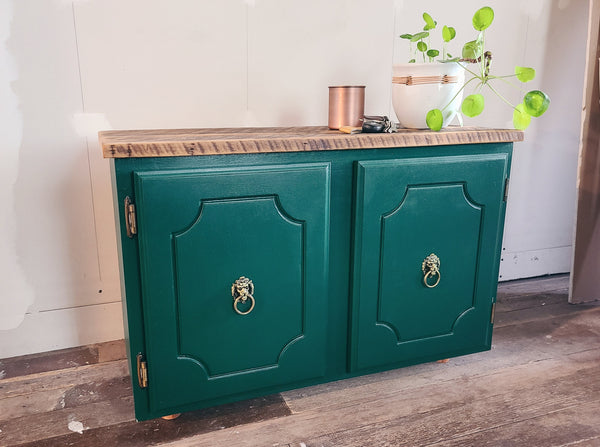 Refinished Entryway Bench with Shoe Storage