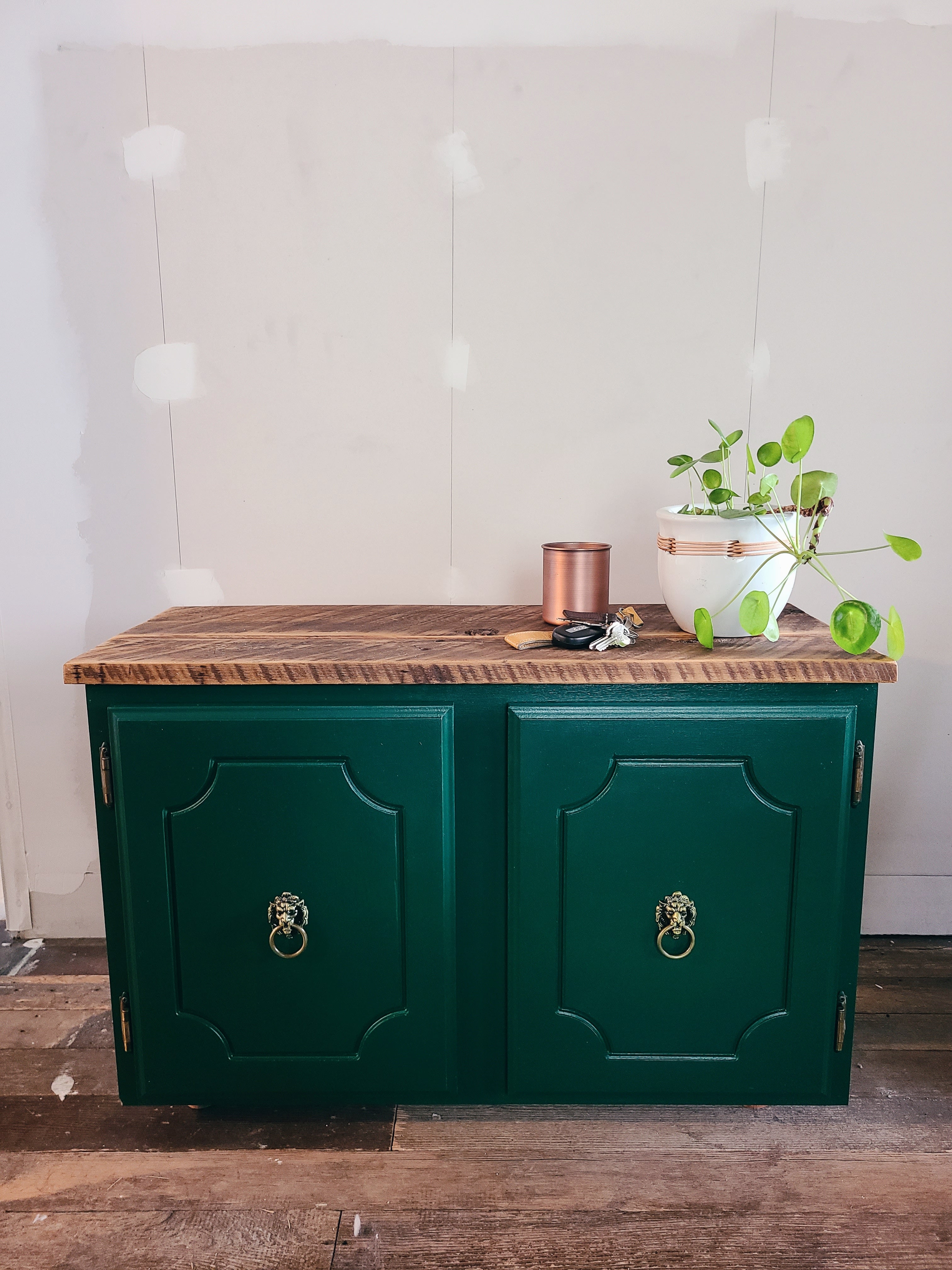 Refinished Entryway Bench with Shoe Storage