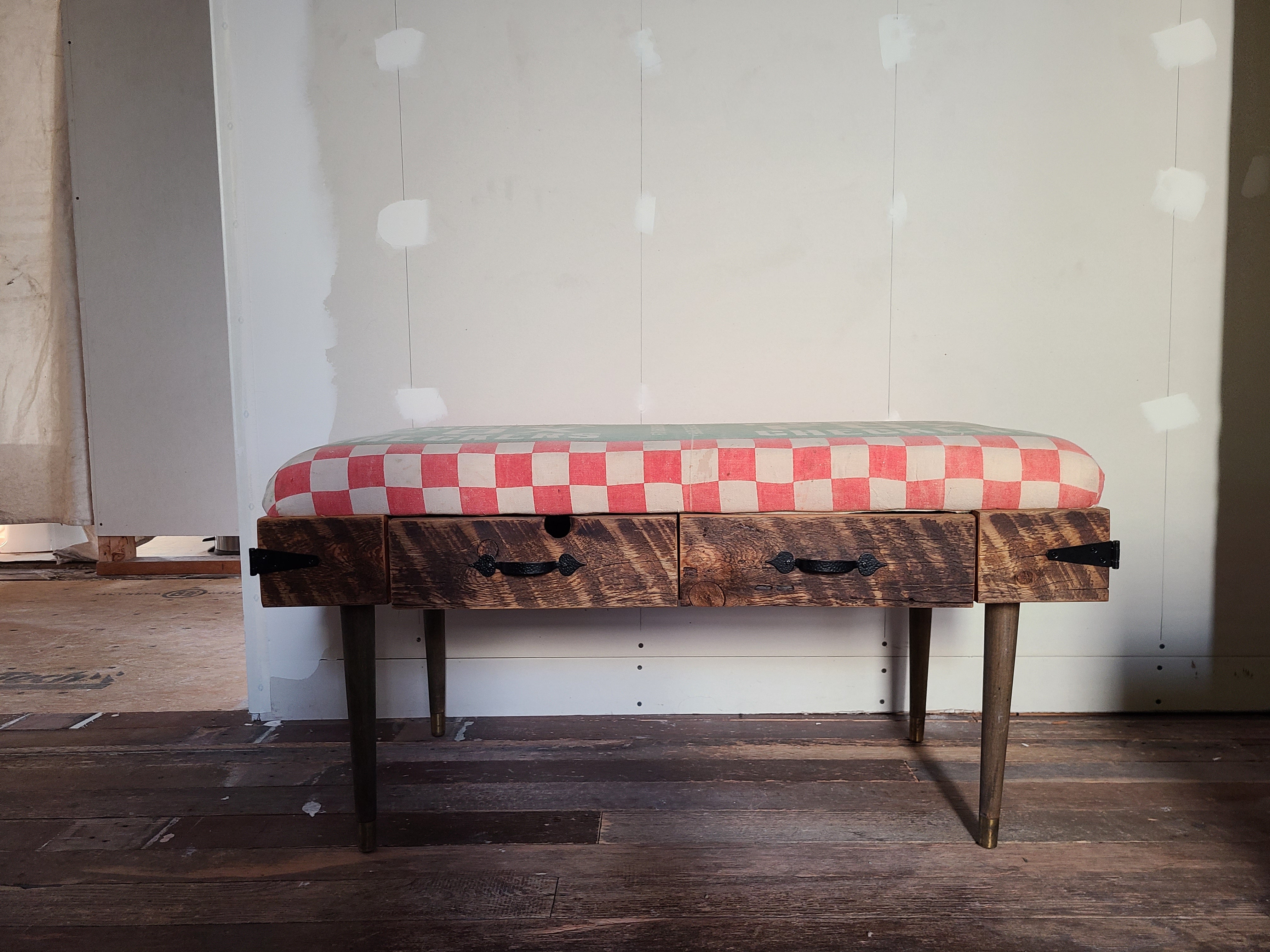 Handmade Farmhouse Bench with Storage