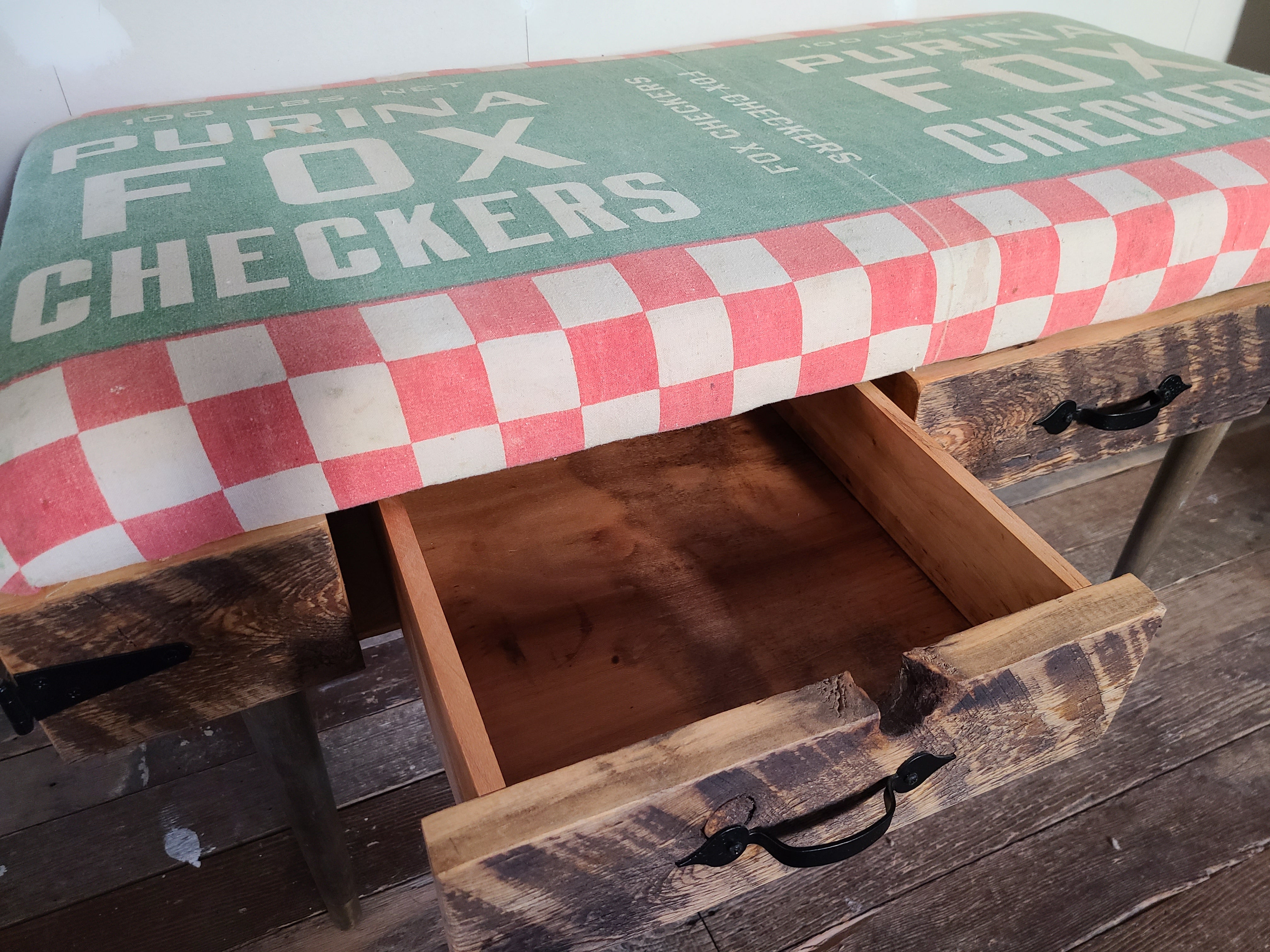Handmade Farmhouse Bench with Storage