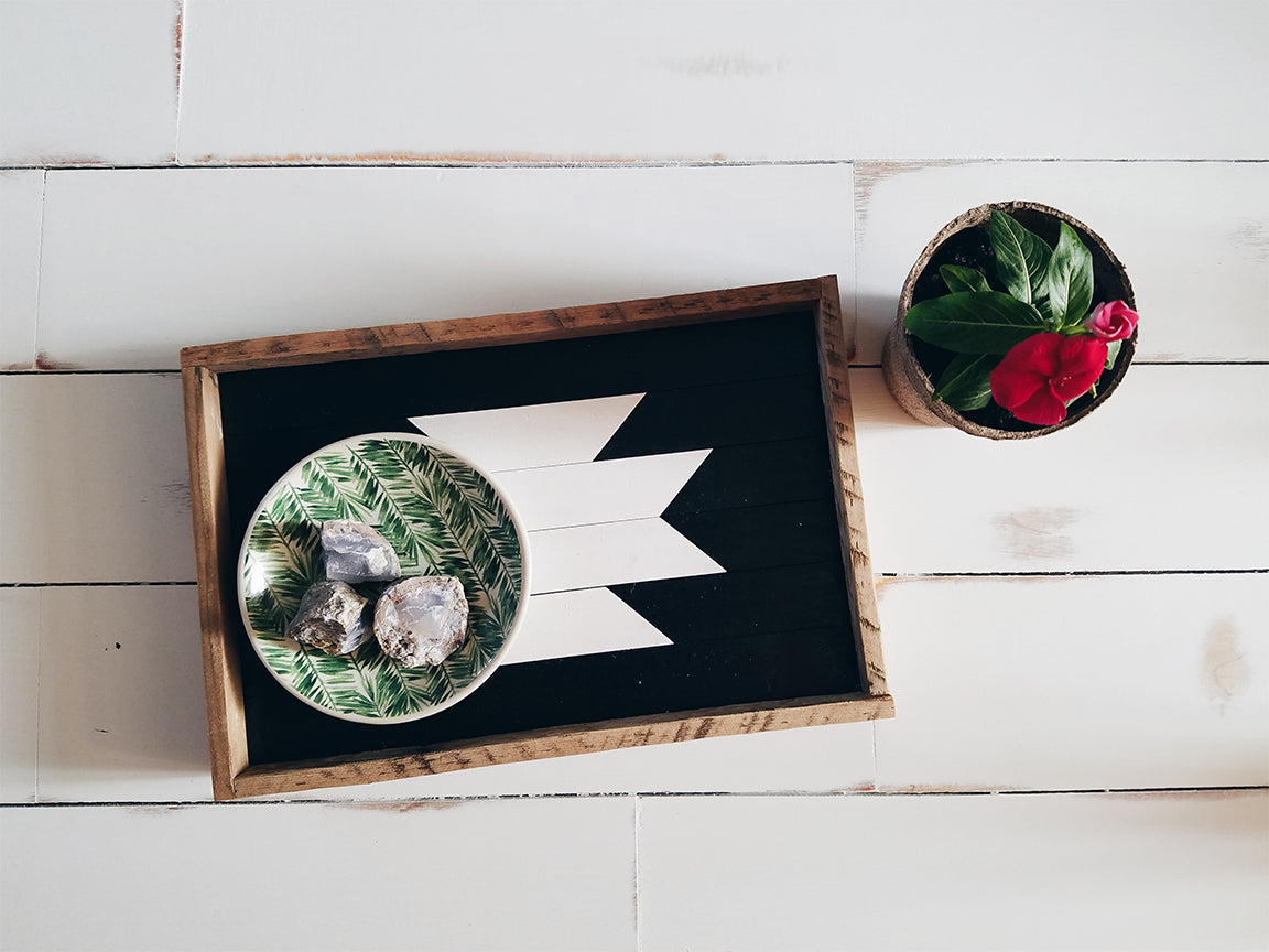 Black and White Aztec Tray