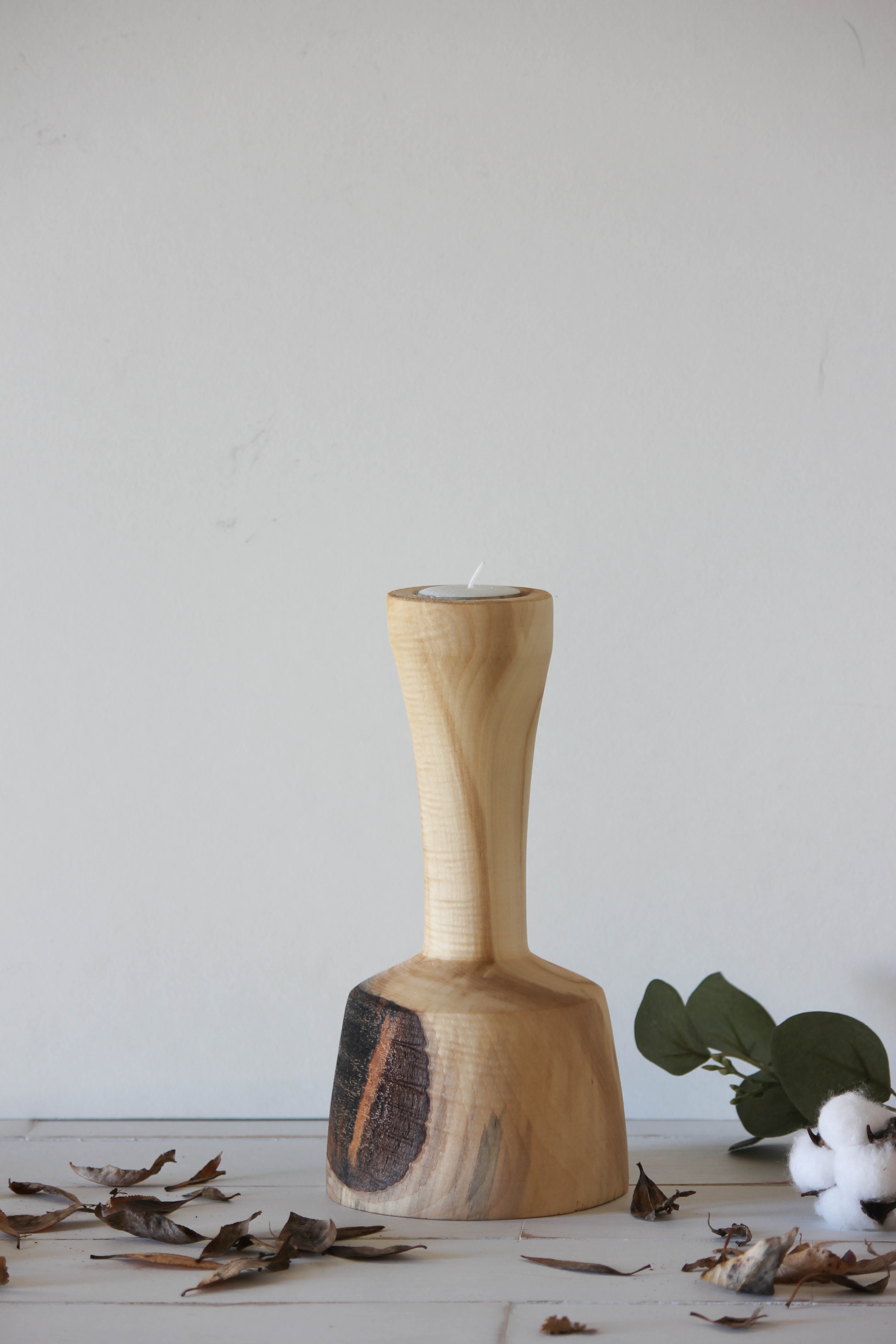 Wood Candlestick