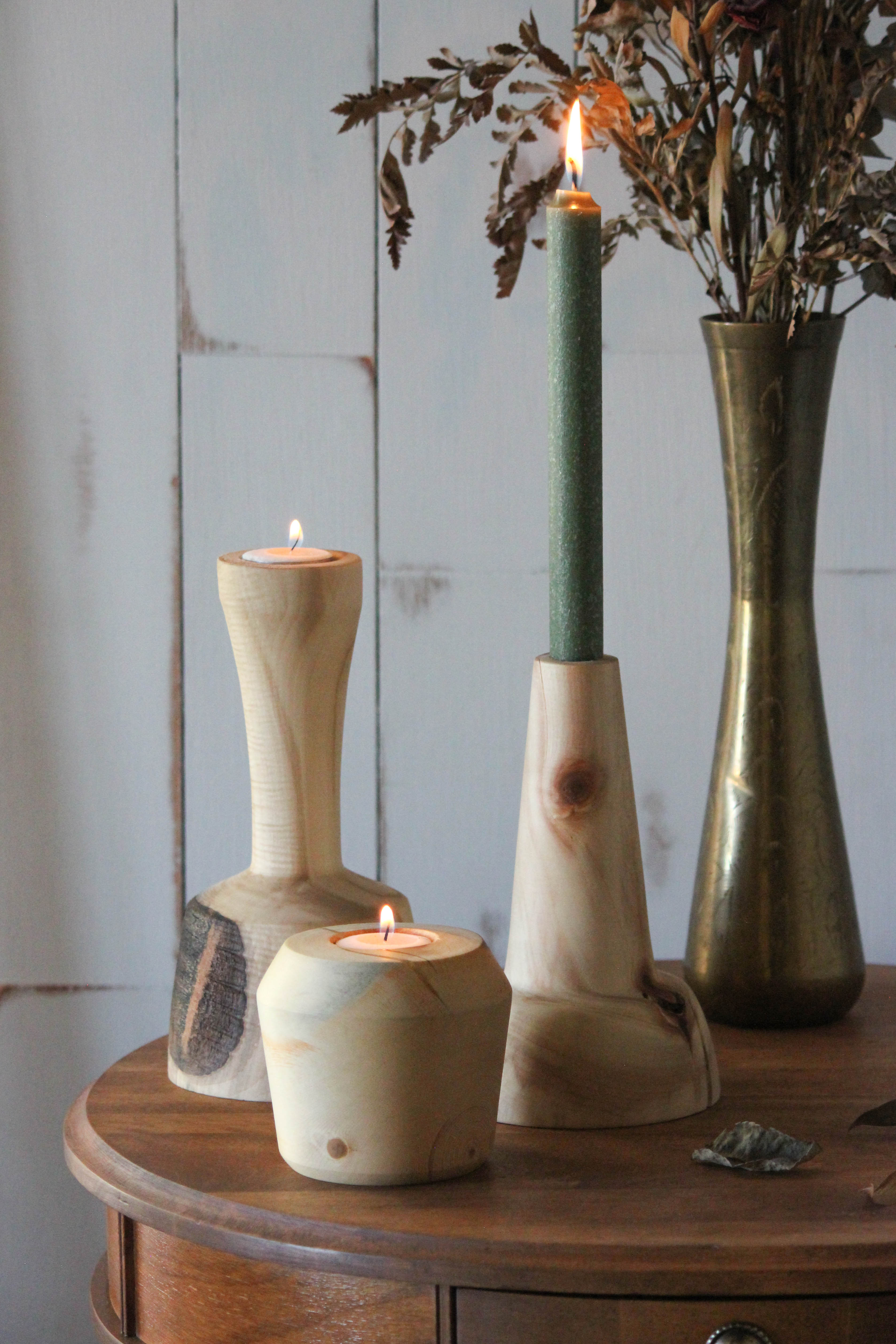 Wood Candlestick