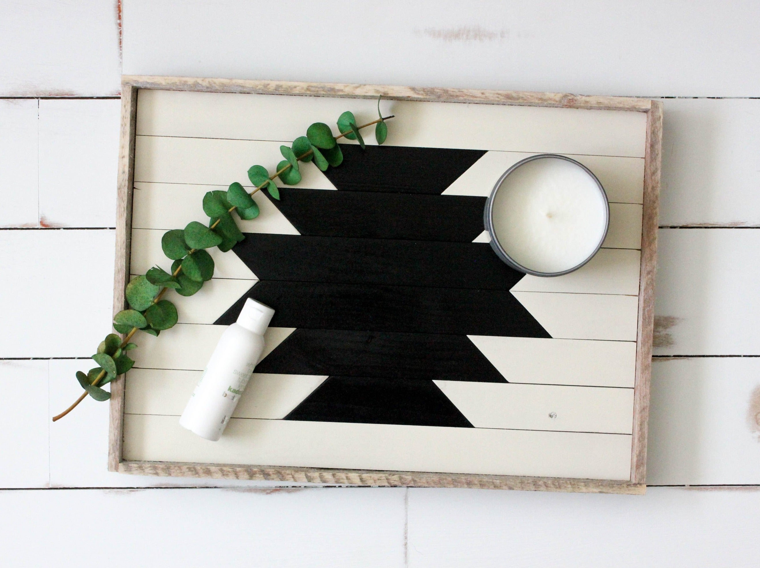 White and Black Aztec Tray
