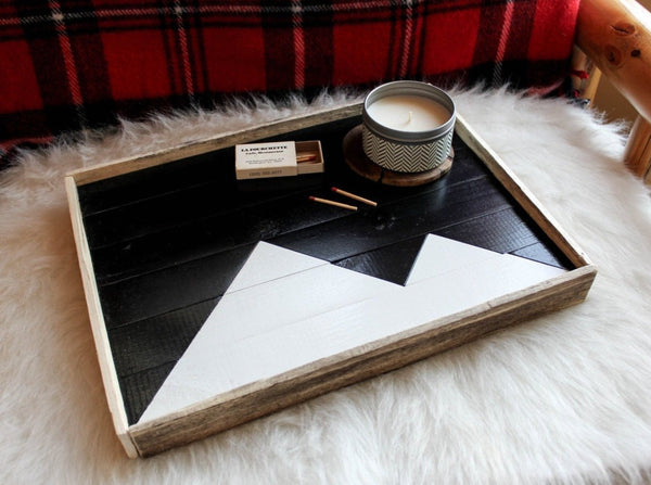 Black and White Mountain Tray