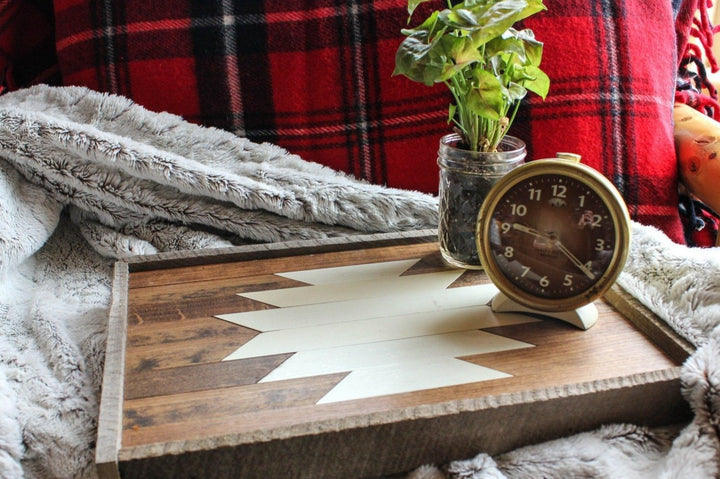 Reclaimed wood serving tray, ottoman tray, wood serving tray, wooden tray